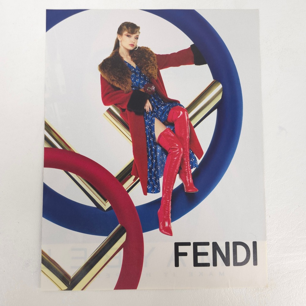 Fendi Gigi Hadid Print Ad Rockoko Boot Boutique Designer Fashion Closet Wall Art